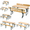 Folding Wooden Beer Table and Bench Set Garden Outdoor Bistro Bench Desk Chairs