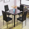 75cm Square Glass Top Table and 2/4 High Back Chairs Set Dining Kitchen Room Set