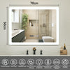 Illuminated LED Light Bathroom Mirror with Demister Touch Sensor Anti-fog 50x70