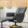 360° Swivel Recliner Chair with Footstool Recliner Armchair Reclining Chair Grey