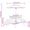 Picnic Table for 6 with Hexagon Solid Wood Fir G2F1