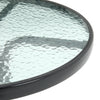 Black Gloss Glass Top Garden Table Outdoor Patio Bistro Coffee Table Metal Frame