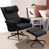 2 Pcs Reclining Armchair with Ottoman Swivel Home Furniture PU Leather Black