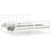 Bed Frame with Headboard White 200x200 Solid Wood K3G0