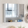 White Bathroom Cabinet Wall Mounted Mirrored Cupboard with Shelf Storage 3 Doors