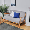Mid Century Wooden Frame 2 Seater Sofa Small Love Seat Chair Settee Armchair