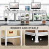 Computer Writing Desk with Power Outlets, Drawers, Shelves, White