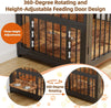 120cm Dog Crate Furniture Wooden Crate Table Thickened Metal Tube Cage