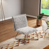 Modern Accent Chair Linen Fabric Upholstered Lounge Armchair Metal Cross Legs UK