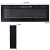 Mirrored Fireplace 60inch Electric Fire 12 LED Flames Wall/Inset Fire