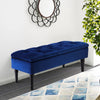 Storage Ottoman Bench Tufted Upholstered Footrest Dining Stool Wooden Legs
