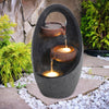 Garden Outdoor Cascading Electric Water Feature Fountain LED Pump Statue Decor