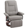 PU Recliner Chair Grey Swivel Armchair Lounge Chair With Footrest & Wooden Base