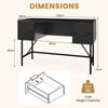 Modern Study Writing Desk Computer Desk with 4 Drawers-Black