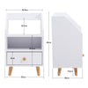 Extra Tall Bedside Cabinet Nightstand Side Table Shelf Bookshelf Storage Drawer