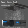 Bathroom Mixer Shower Thermostatic Dual Head Square Rainfall Handset Matte Black