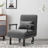 Adjustable Folding Single Sofa Chair Bed Lounge Sleeper Sofas Metal Leg W/Castor