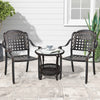 Set of 2 Cast Aluminum Patio Chairs Stackable Outdoor Dining Chairs with Armrest