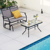 Outdoor Rocking Chair Table Set Garden Patio Glider Chair with Coffee Table