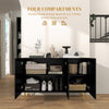Storage Cabinet, Sideboard with Adjustable Shelves, Black