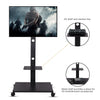 32-70" Height Adjustable Rolling Floor TV Stand Cart with Display Shelf