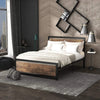 Rustic Style Double Bed Frame with Headboard & Footboard and Underbed Storage Sp