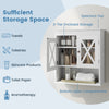 White Bathroom Cabinet Wall Mounted Medicine Cabinet w/ Adjustable Shelf