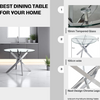 100cm Round Glass 4 Seater Dining Table and Chairs for Kitchen & Dining Room