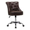 Vintage Distressed Brown Faux Leather Home Office Chair Swivel Adjustable Height