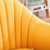 Chenille Fabric Accent Armchair Oyster Occasional Fluted Back Sofa w/Wood Legs