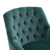 Nordic Green Velvet Armchair Buttoned Tufted Single Sofa Chair Chesterfield Back