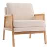 Solid Wood Frame Scandi Fabric Tub Armchair Padded Single Sofa Couch Loveseat UK
