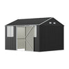 12X10ft Garden Shed Outdoor Metal Tool Storage House with Lockable Door & Window