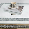 Large Silver Mirrored Coffee Table Crystal Inlay Gorgeous Modern Tea Table Home