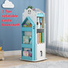 360° Rotary Bookshelf Castle Rack Display Floor Standing Bookcase Toys Storage