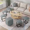 Dining Breakfast Stools 5x Cube PU Cube Nesting Footstool Ottoman Vanity Chair