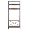 Industrial Open Wardrobe Clothes Rail Rack Bedroom Rustic Wood Metal Frame Shelf