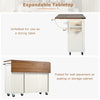 Rolling Kitchen Island Trolley Serving Cart Cabinet w/ 3 Drawers & Storage Doors