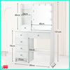 Modern Vanity Dressing Table Makeup Desk with LED Light Mirror Stool Drawer Set