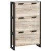 Narrow Shoe Cabinet 3 Drawers 18 Pairs Slim Shoe Storage Cupboard 3 Flip Doors