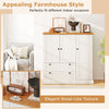 Freestanding Storage Cabinet w/ 3 Doors & 2 Large Drawers-White
