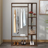 6 Tier Ladder Strong Wooden Clothes Rail Garment Rack with Top Rod Hanging Shelf