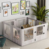 Tempered Glass Dog Playpen Safe Pet Whelping Pen Box with Puppy Protective Rails