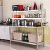 Stainless Steel Commercial Catering Table Work Bench Kitchen Food Shelf Storage