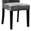 Grey Dining Chairs with Silver Knocker Velvet Dining Room Chair Table Furniture