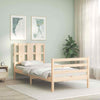 Lechnical Bed Frame with Headboard 90 x 200 in Solid Wood, Bed Frame with F3O9