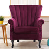 Upholstered Fabric Armchair Wing Back Fireside Chair Lounge Sofa Cushioned Seat