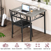 3-Piece Dining Table Set Metal Frame Square Kitchen Table with 2 Chairs