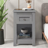Small Wooden Side Table with Drawer Coffee End Table Bedside Cabinet Nightstand