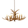 Retro Brown Antler Chandelier 6 Heads Deer Horn Ceiling Light Pendant Lamp